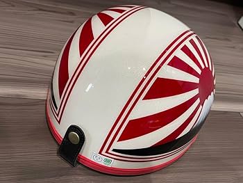 Amazon.co.jp: 白ラメ 富士日章 コルク半 ヘルメット 旧車會 暴走族 三